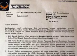 Akhirnya, Partai Nasdem ‘Berlabuh’ ke Pangkuan Ramlan Badawi