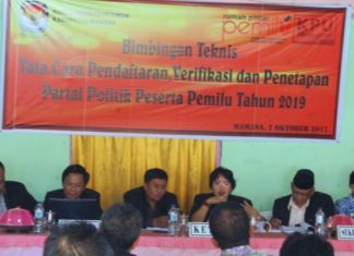 Jelang Pendaftran Parpol, KPU Mamasa Selenggarakan Bimtek