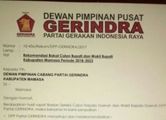 Rekomendasi Partai Gerindra Jatuh ke Obed dan Benyamin