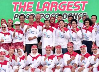 Presiden dan Ibu Iriana Turut Pecahkan Rekor Dunia Poco-Poco