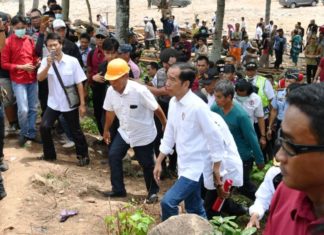 Presiden Jokowi Tinjau Penanganan Bencana di Lampung Selatan