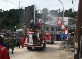 Cegah Covid – 19, Kota Mamasa Disemprot Disinfektan