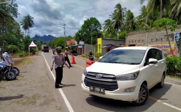 51 Kendaraan Pemudik di Perbatasan Sulbar – Sulteng Diputar Balik