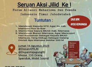 Warga Indonesia Timur di Jabodetabek akan Demo di KPK Jakarta