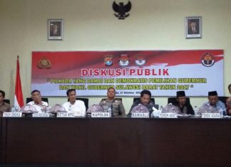 Diskusi Publik Pilkada, Dihiasi Demo di Depan Polda