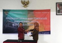 Hj. Amalia Fitri Aras Hadiri Acara Penyerahan LHP Bantuan Parpol se-Sulbar