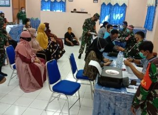 Kodim 1418 Mamuju Laksanakan Vaksinasi di Mateng