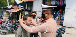 Meski Hari Libur, Polres Majene Tetap Giat Ajak Prokes