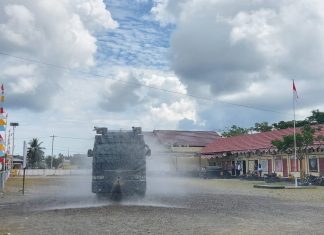 Ruangan di Polres Mateng Disemprot Disinfektan