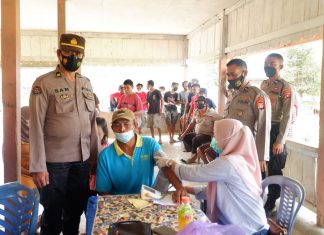 Polres Mateng Gelar Vaksinasi kedua di Desa Sulobaja