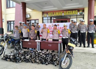 Satlantas Polres Mateng Sita 100 Knalpot Racing