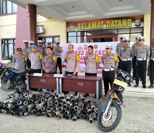 Satlantas Polres Mateng Sita 100 Knalpot Racing
